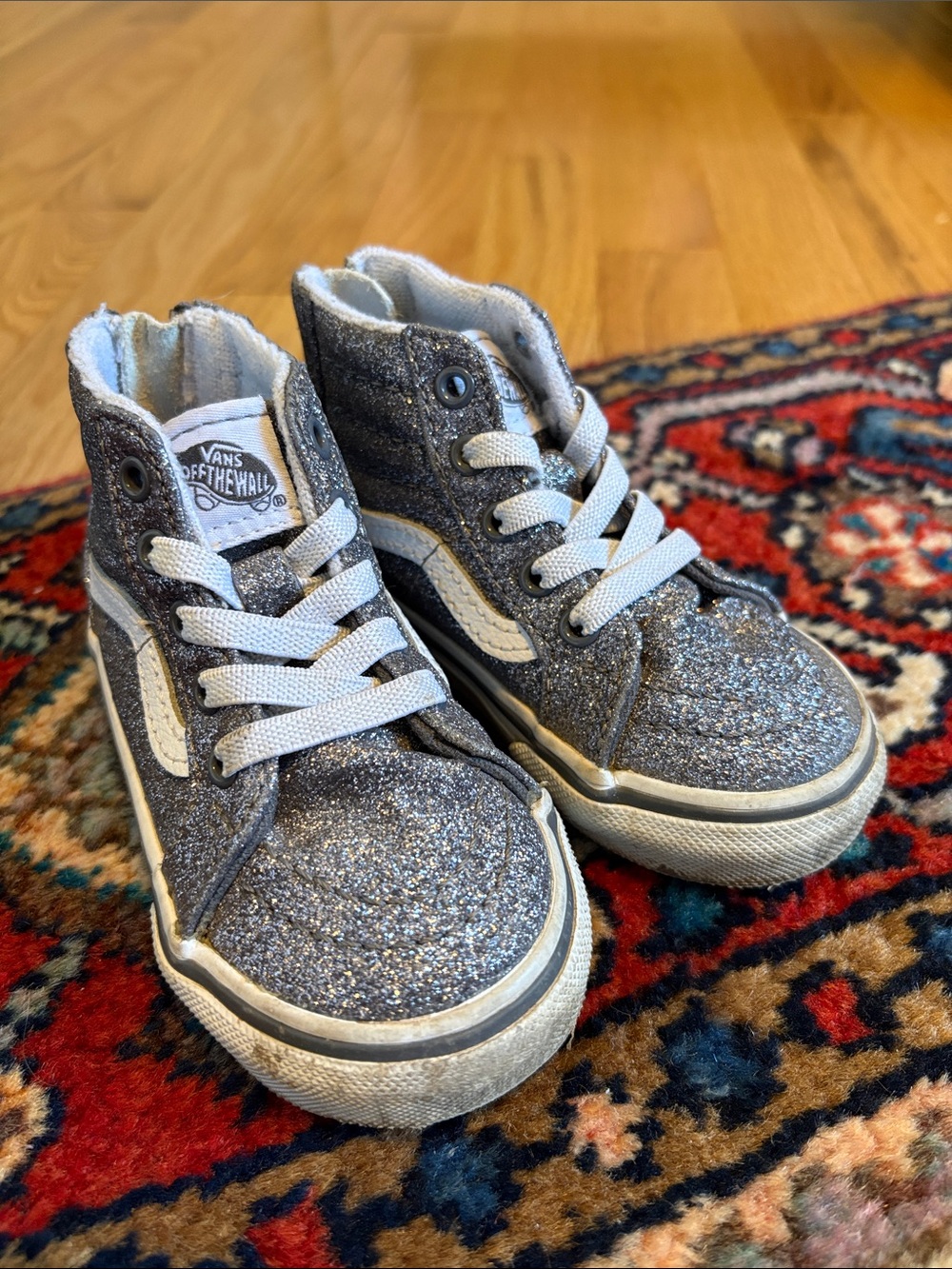 Vans Kids Glitter High-Top Sneakers - Silver